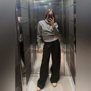 CONTRASTING DOUBLE WAISTBAND PANTS